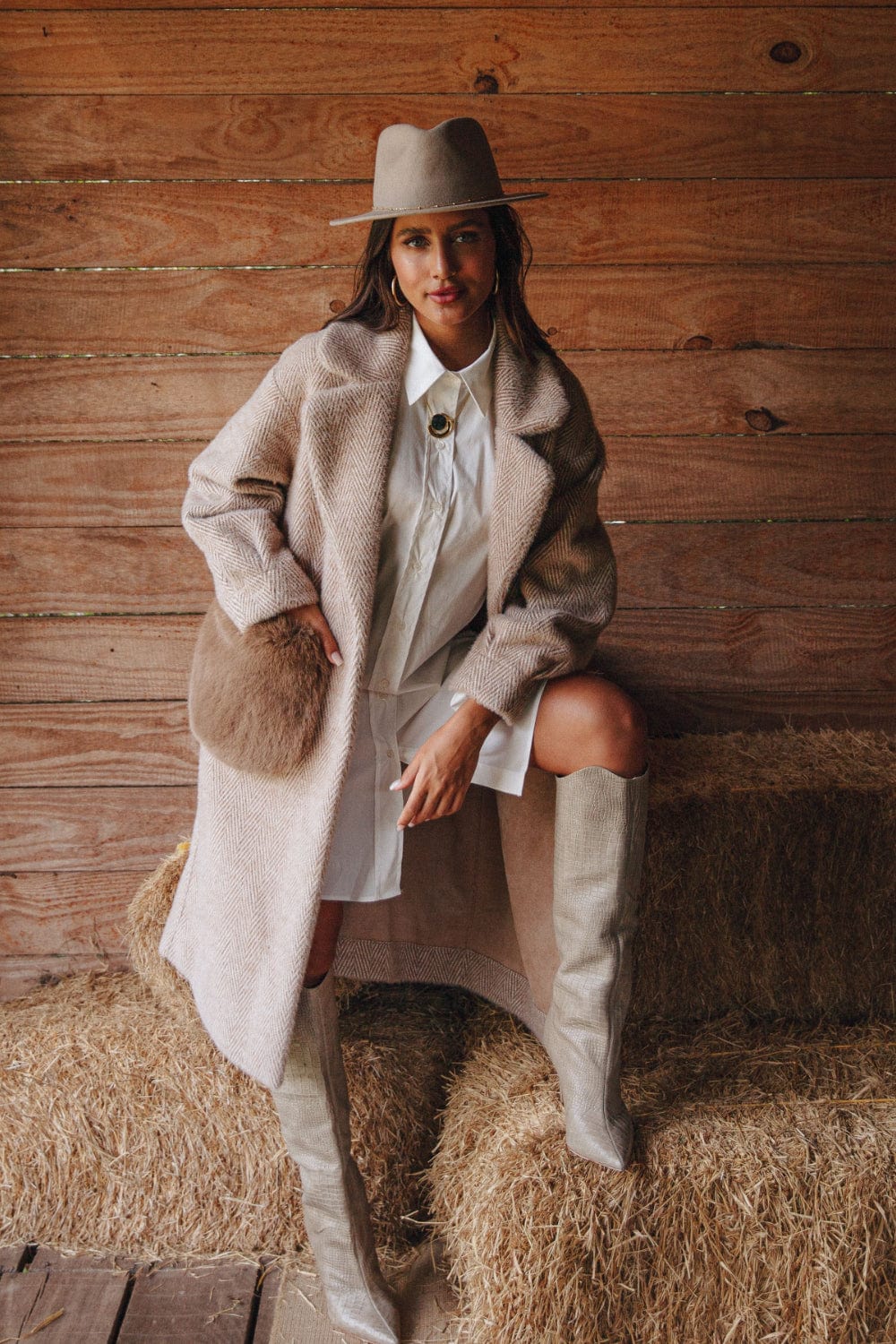 Alex Max - Sobretudo 7/8 dupla face Bege