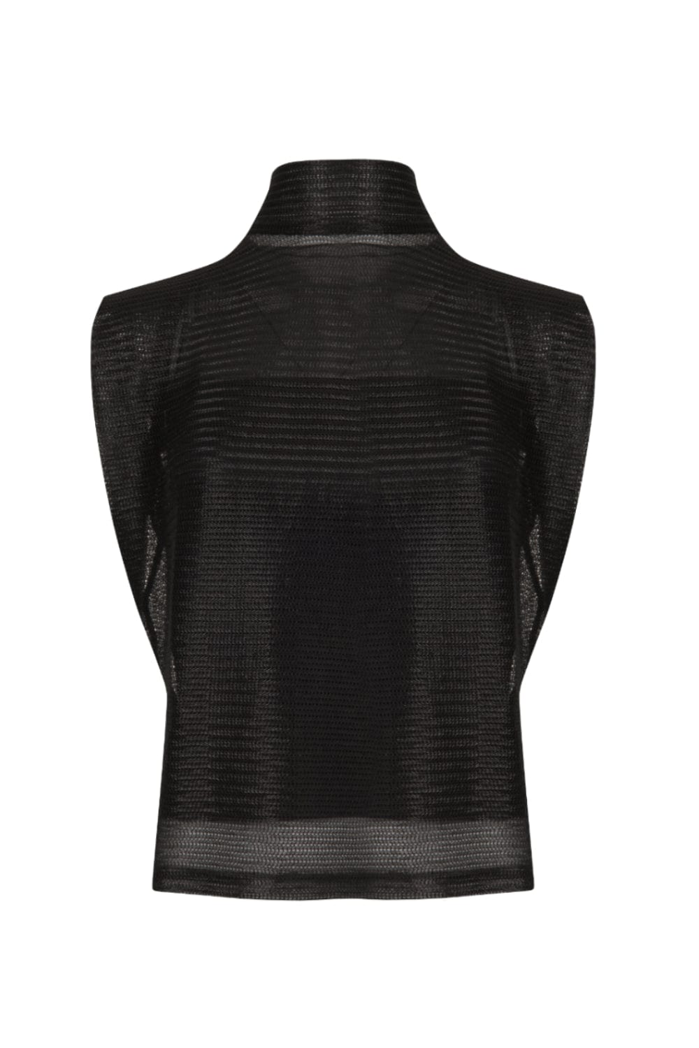 Glória Coelho - Blusa sem Manga Muscle- T Metal Ombreira e Gola Preto