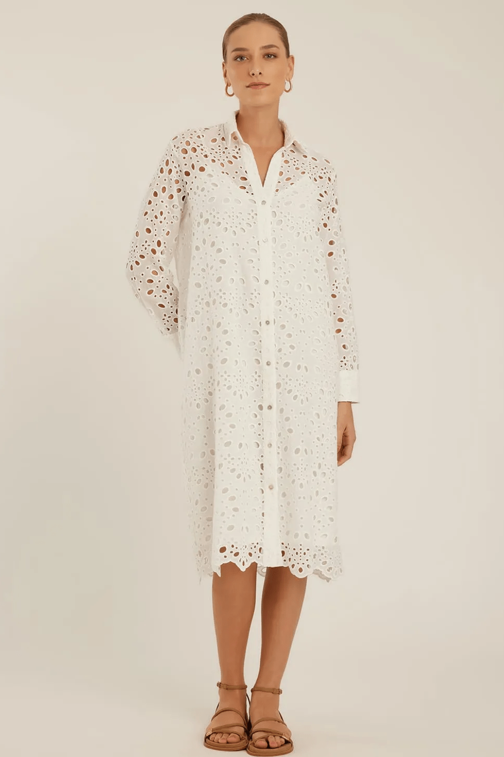 Lenny Niemeyer - Vestido Chemisier Midi Laise Off White