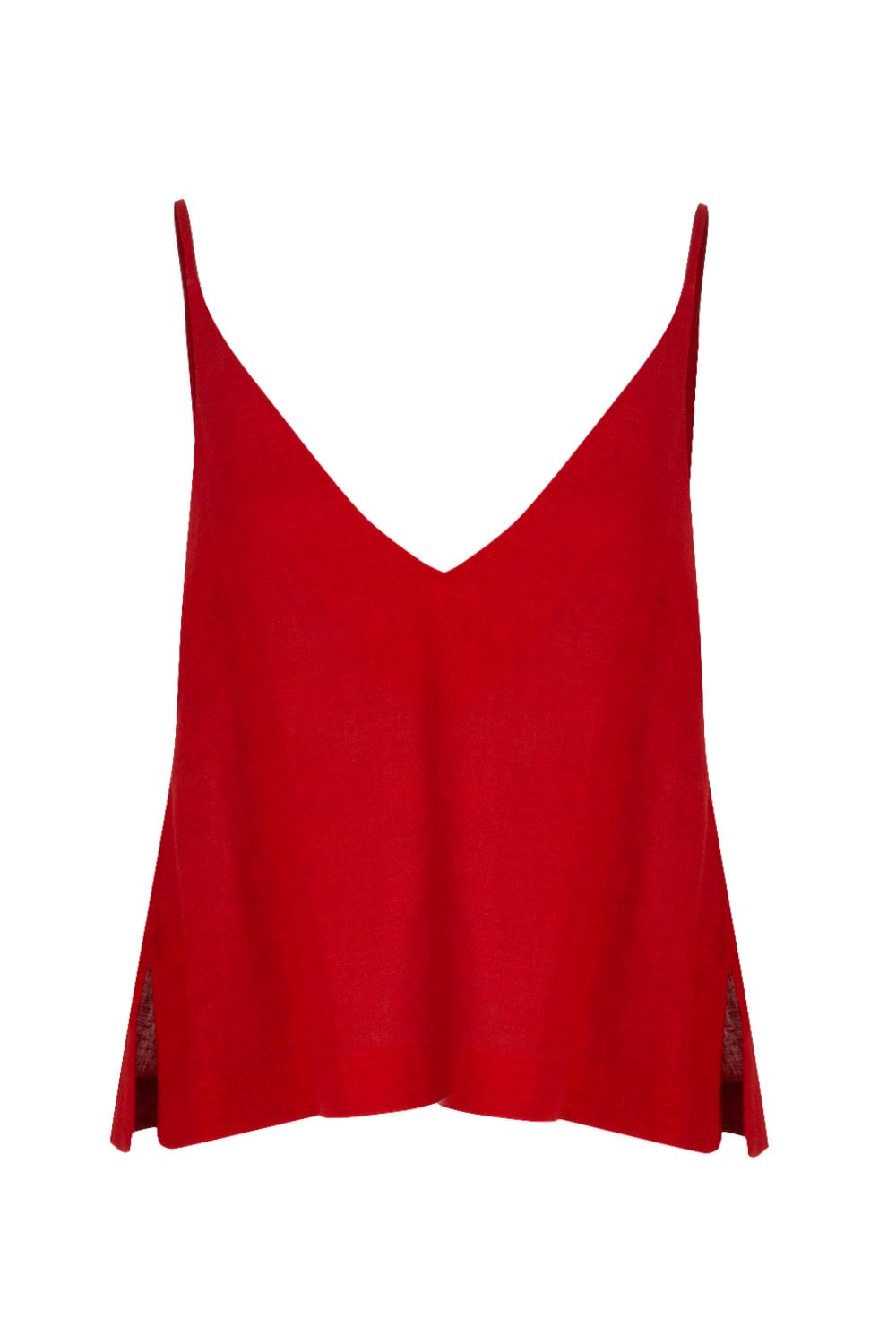 Lenny Niemeyer - Blusa Alça Fina Viscolinho Vermelho
