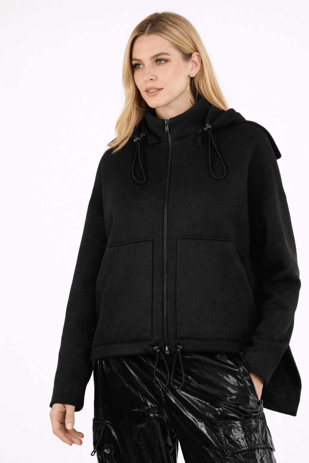 Coven - Casaco Tricot Neoprene Preto