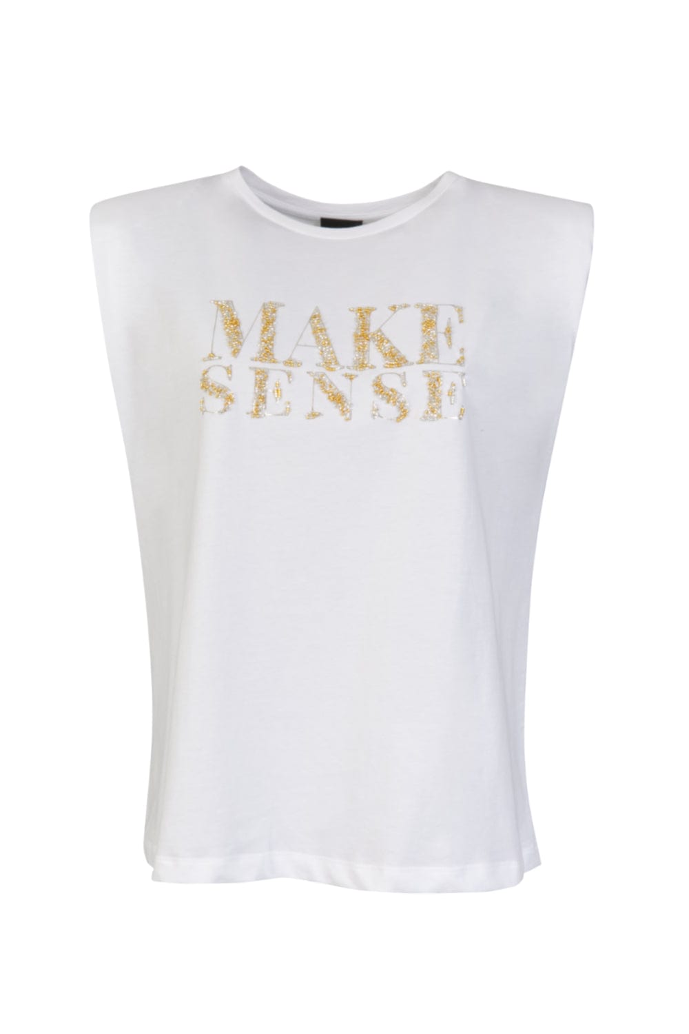 Access - Blusa sem Manga Curta Muscle Tee "MAKE SENSE" Off White