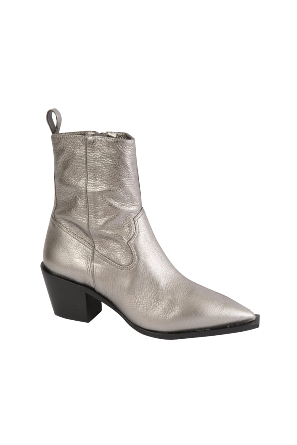 Vicenza - Bota Western Cano Médio Couro Prata Velho