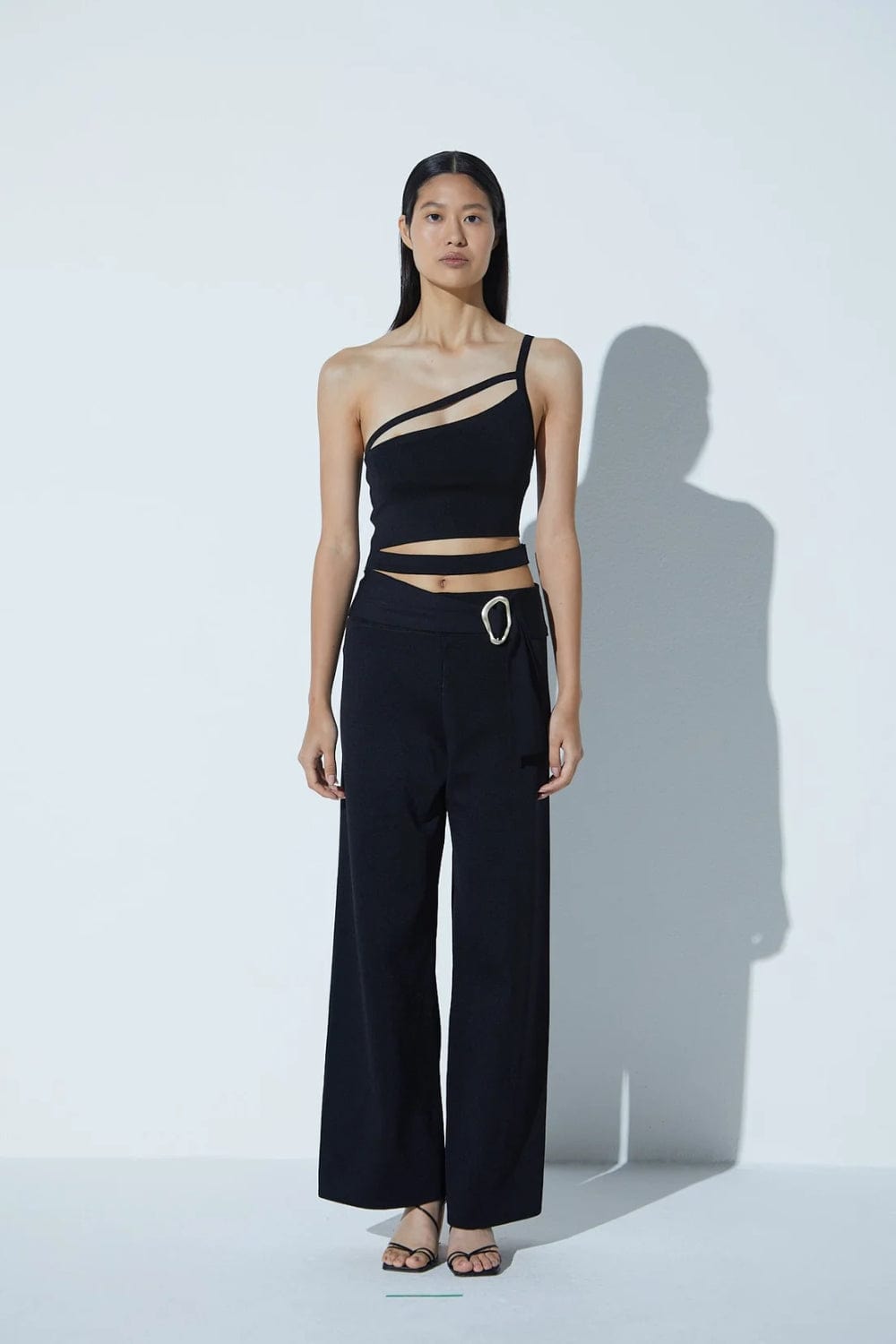 Viviane Furrier - Calça Tricot com Cinto Preto