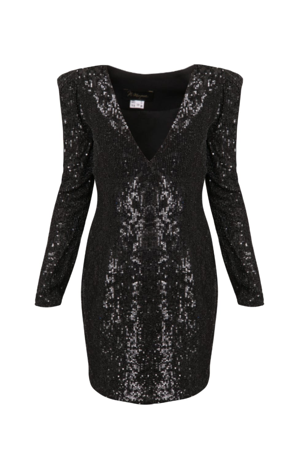 M Marquise - Vestido Mini Paetês Paris Preto