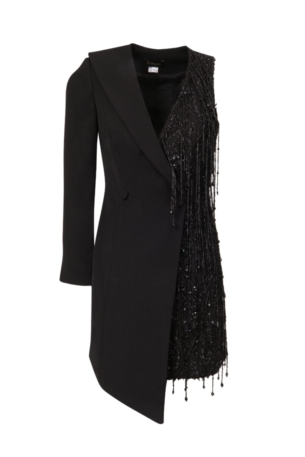 M Marquise - Vestido Curto Assimétrico Clea Preto