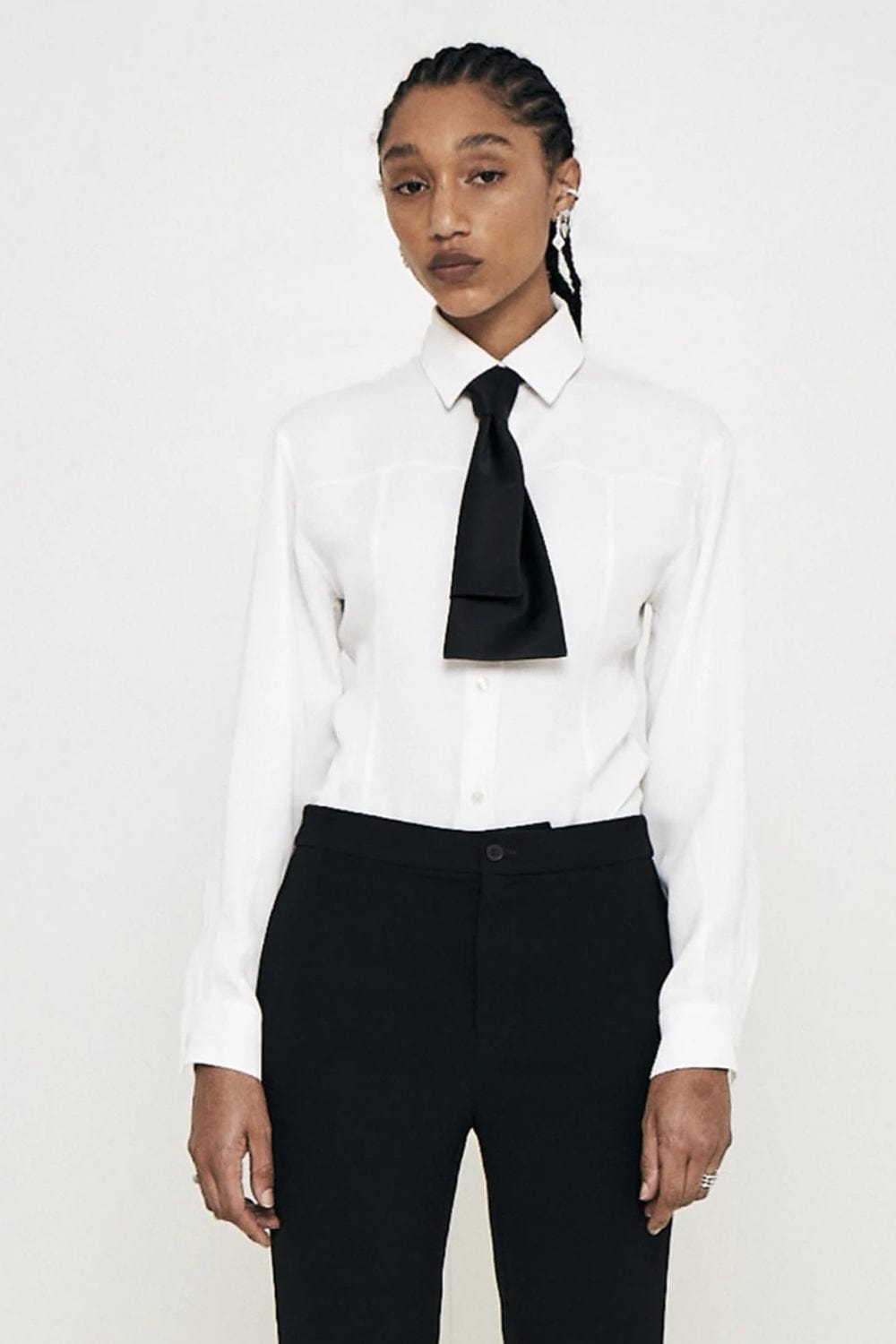 Glória Coelho - Camisa Bodysuit Thai de Mello EDIÇÃO LIMITADA Off White