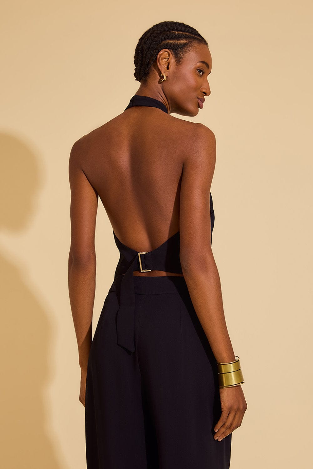 Lenny Niemeyer - Blusa sem Manga Gola Alta Frente Única Preto