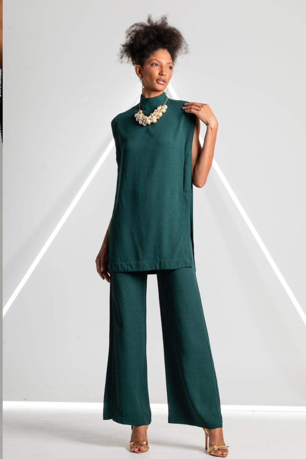 Lenny Niemeyer - Calça Pantalona Clean Floresta