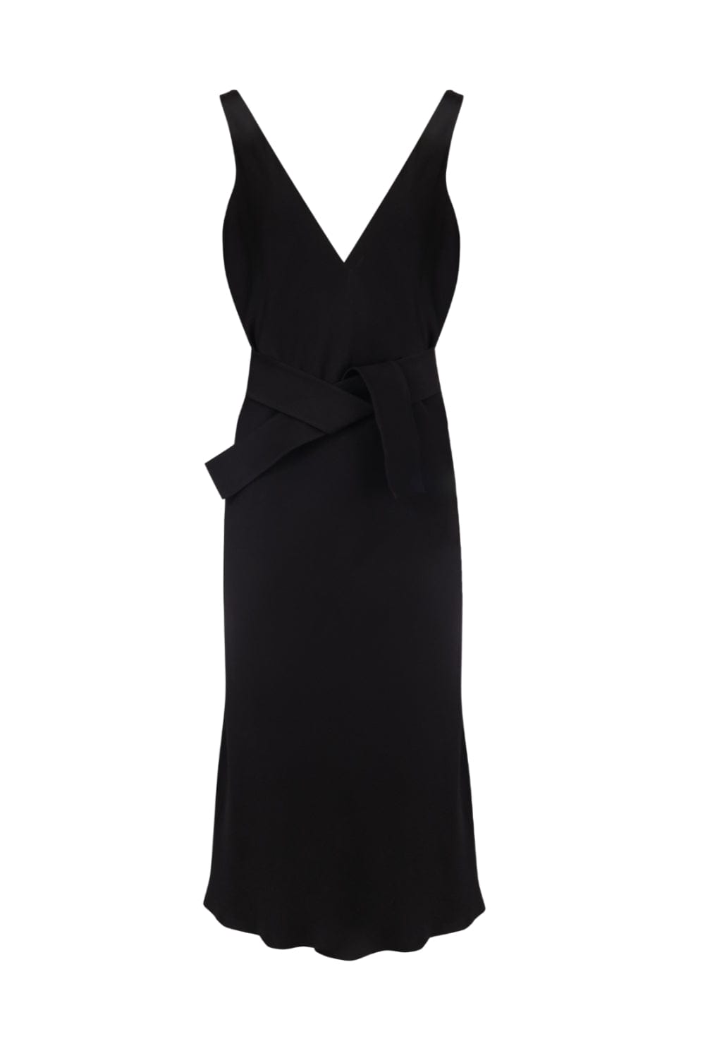 Glória Coelho - Vestido Midi Crepe Patou Decote V Frente e Costas Preto New