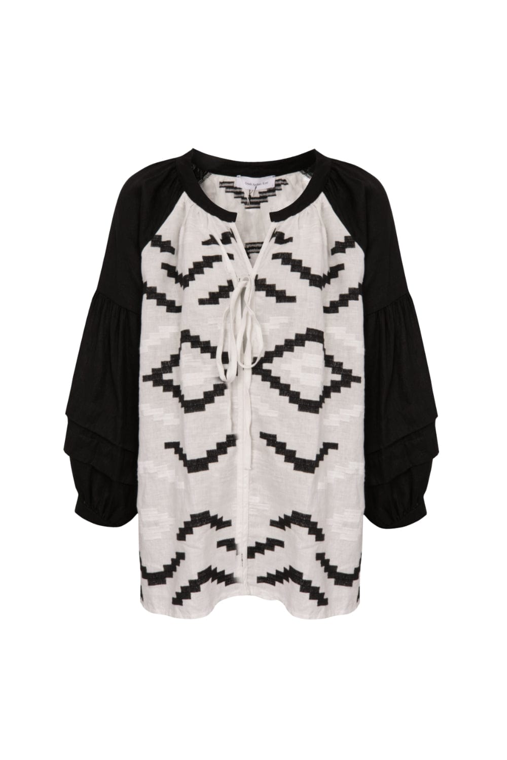 Greek Archaic Kori - Blusa Bata Linho com Manga Longa