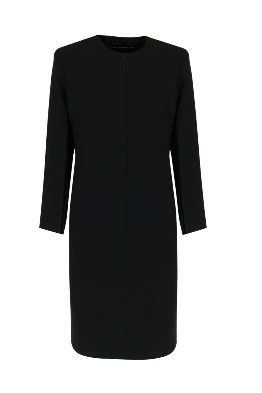 Glória Coelho - Vestido Midi Alfaiataria Mangas Fendidas Preto