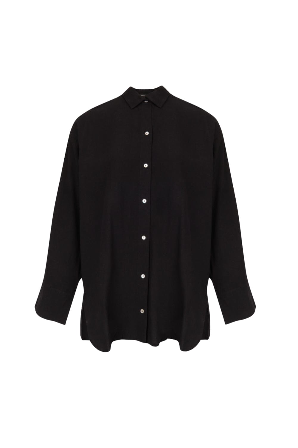 Lenny Niemeyer - Camisa Manga Longa Viscolinho Confort Preto