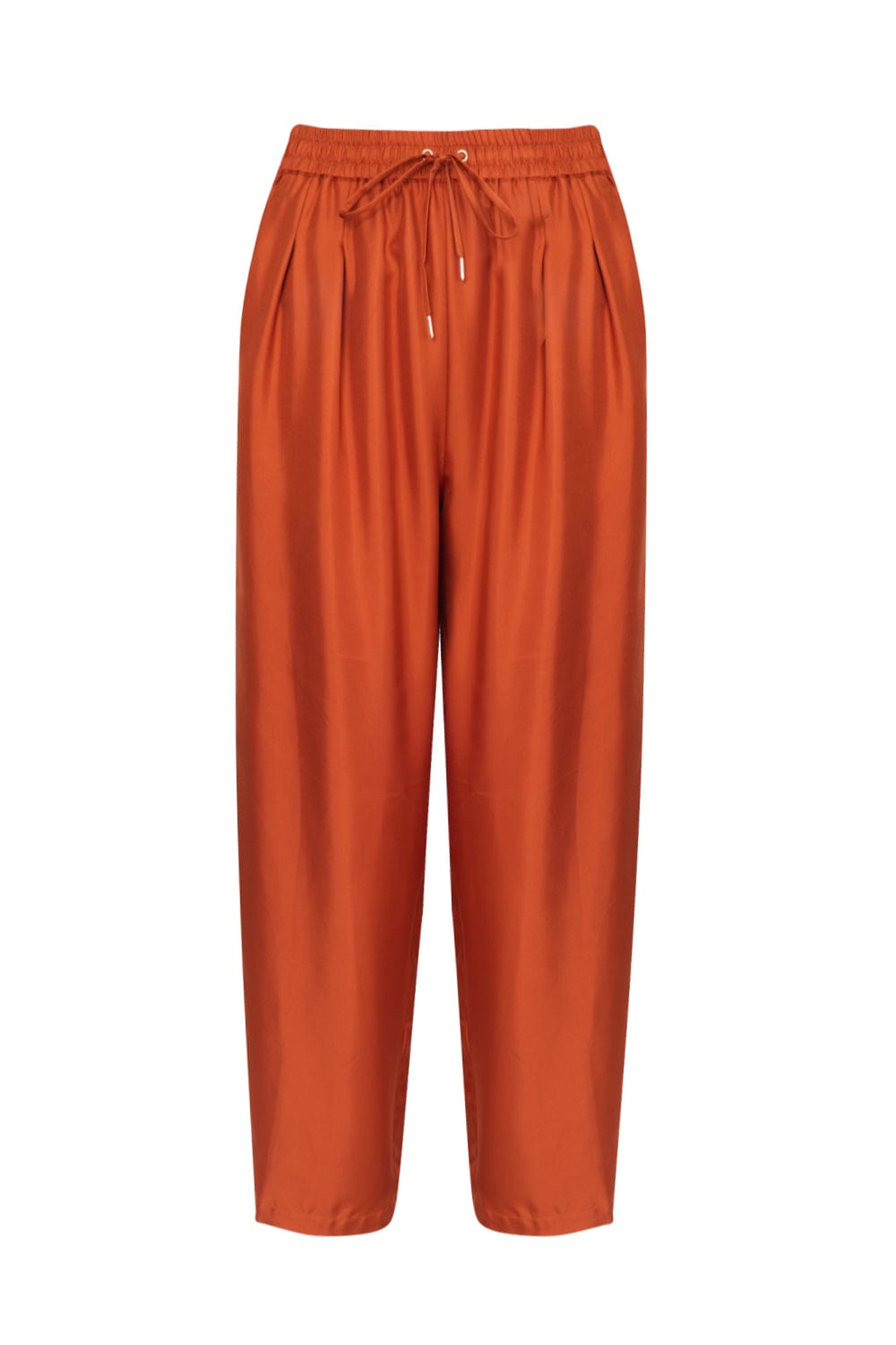 Silk Laundry - Calça Twill Slouch Seda Terracota
