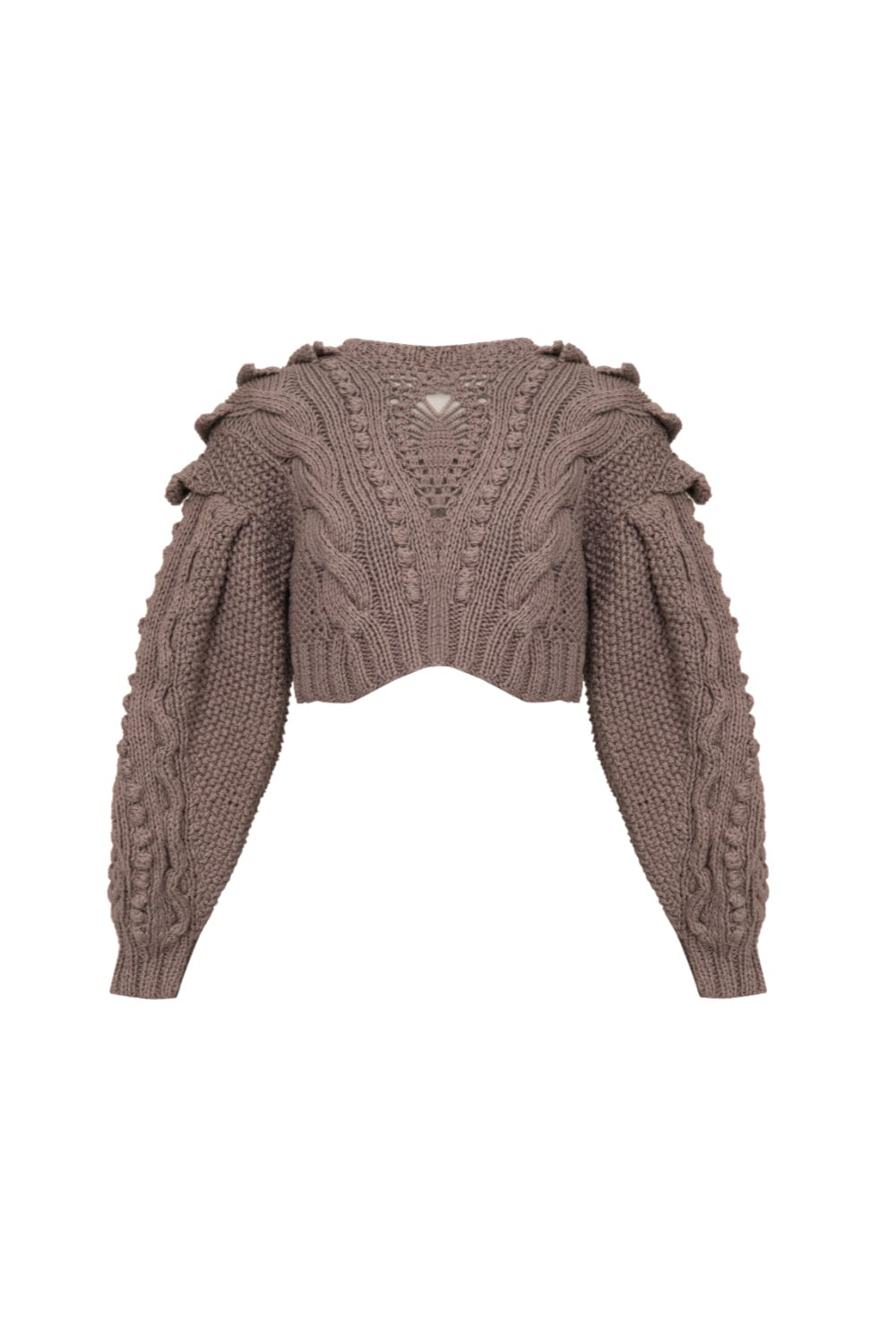 Blusa Cropped de Tricot Cinza