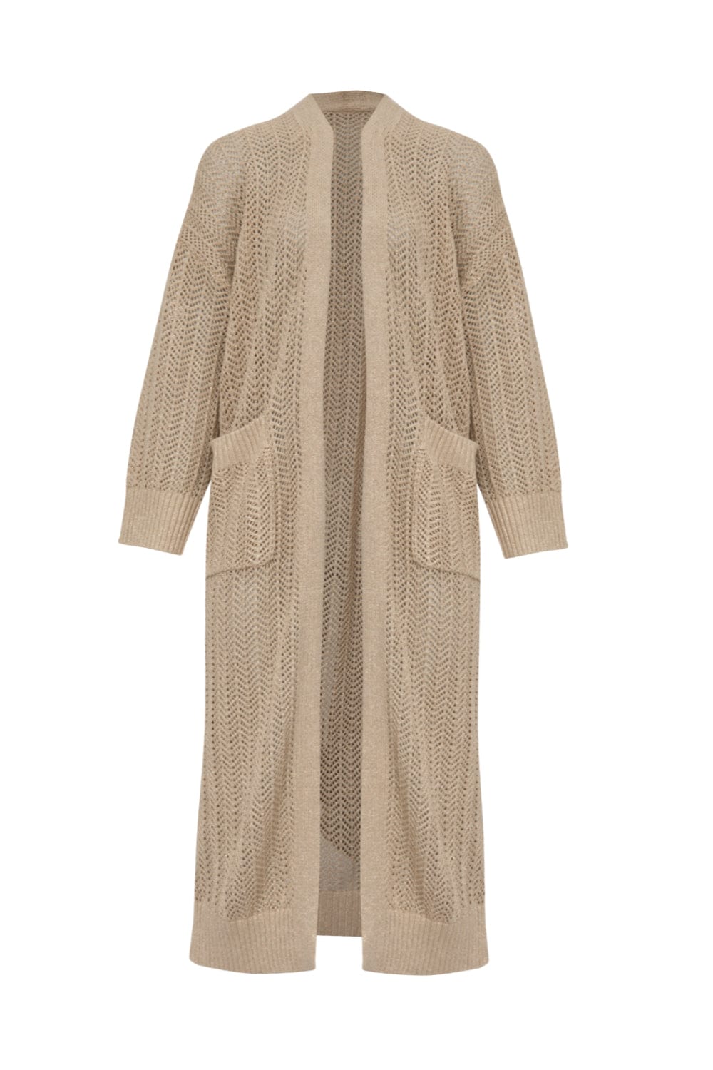 Essere Italiano - Cardigan Longo Tricot Dourado