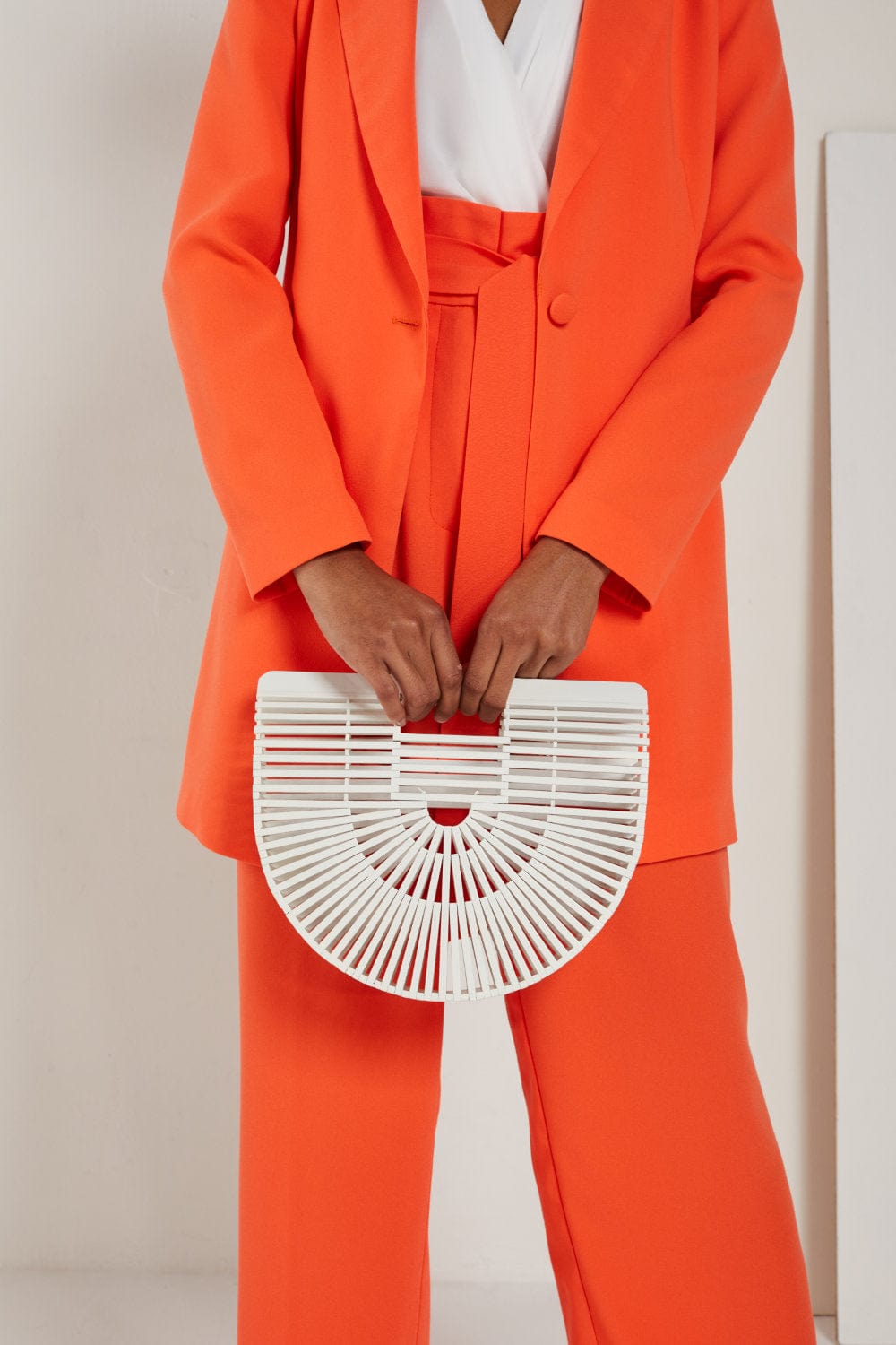 Bolsa Clutch Bambu Valentina Off White