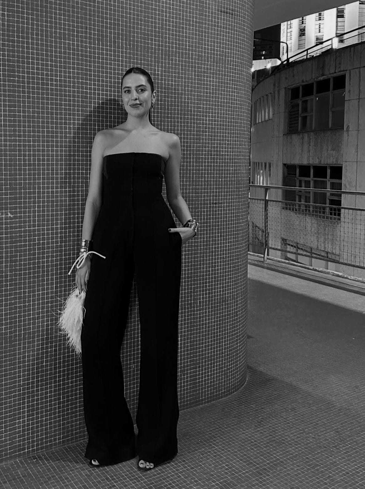 Glória Coelho - Macacão Flare sem Alça Preto