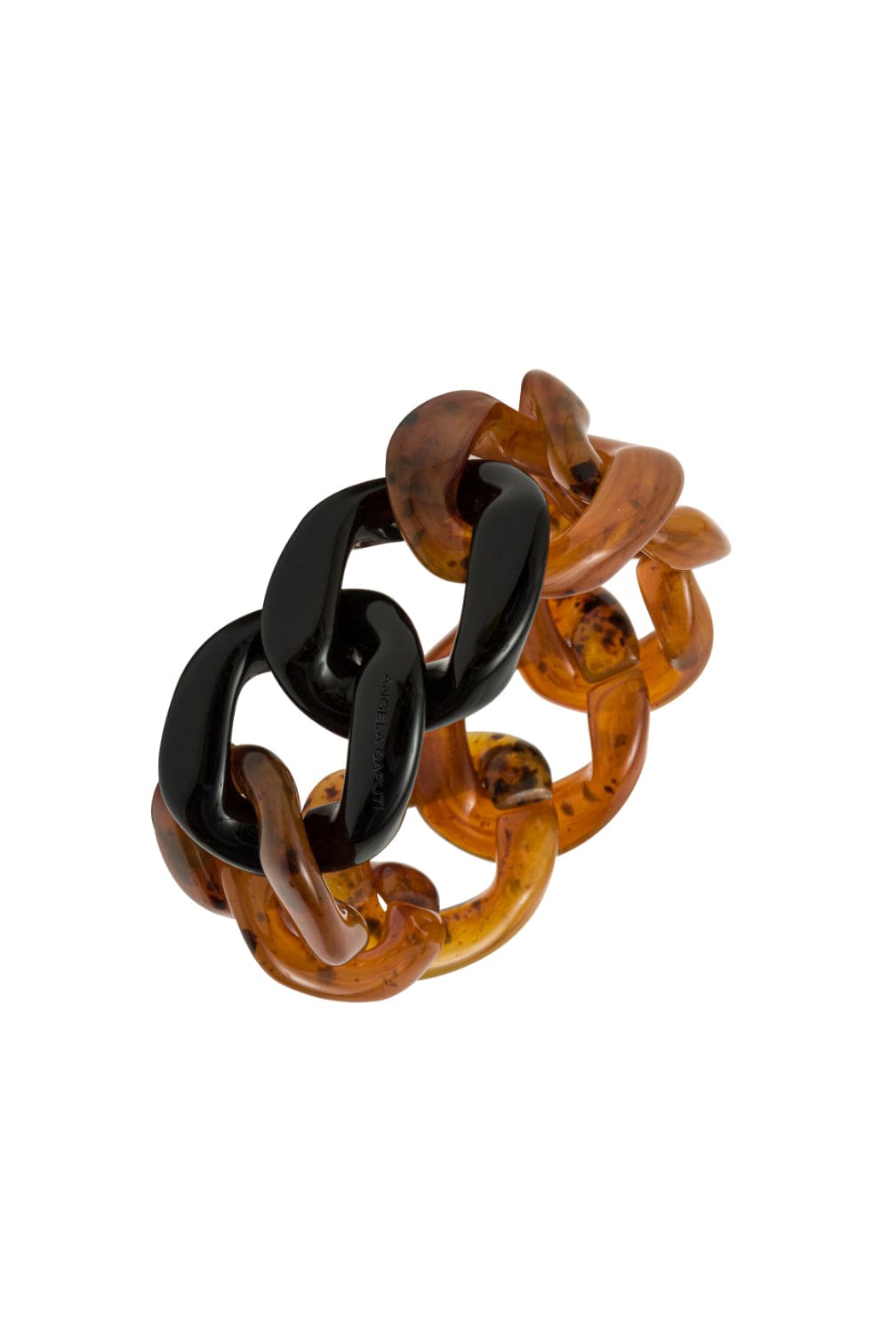 Angela Caputti - Pulseira em Elos Preto e Caramelo
