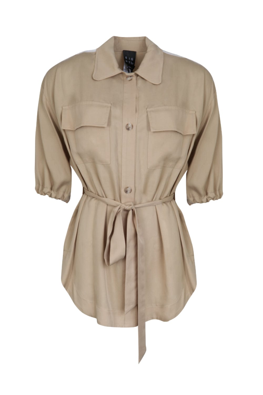 Eight - Blazer Botões e Bolsos Bege