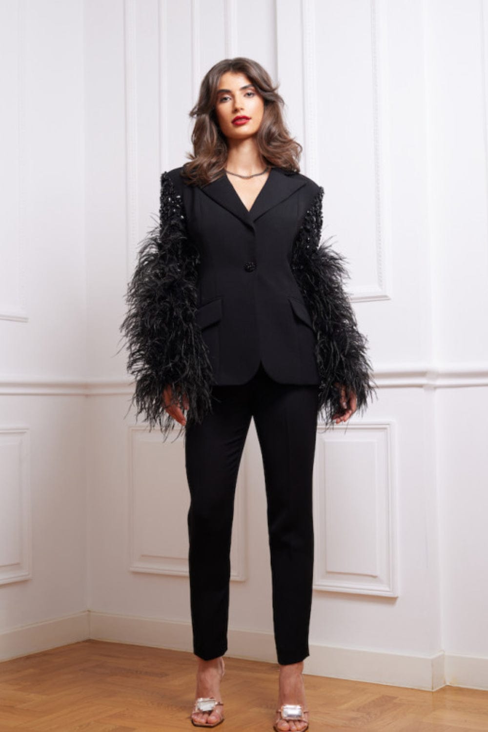 M Marquise - Blazer de Crepe Italiano Adelina Preto