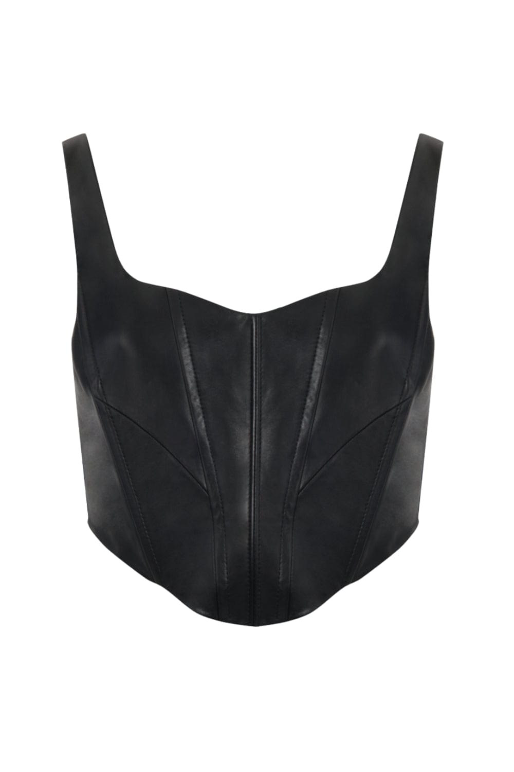 Lamarque - Blusa Cropped Couro Tabia Preto