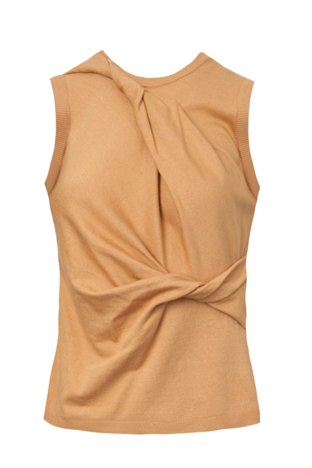 Coven - Blusa sem Manga Tricot Torcido Caramelo