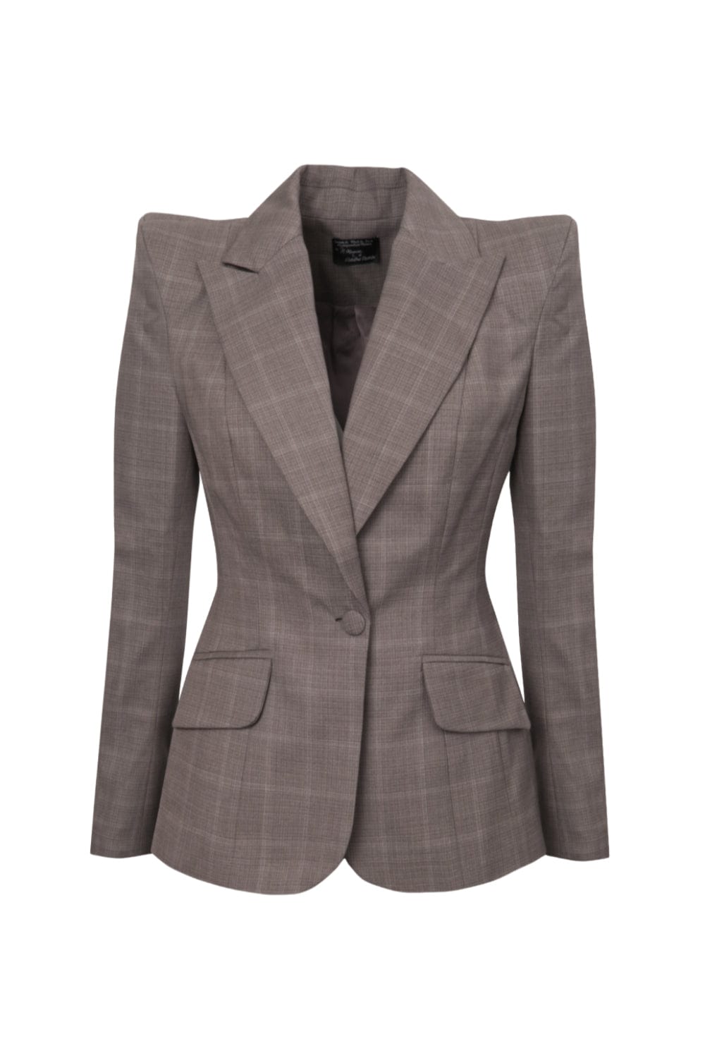 M Marquise - Blazer em Lã Virgem Siena Xadrez Cinza