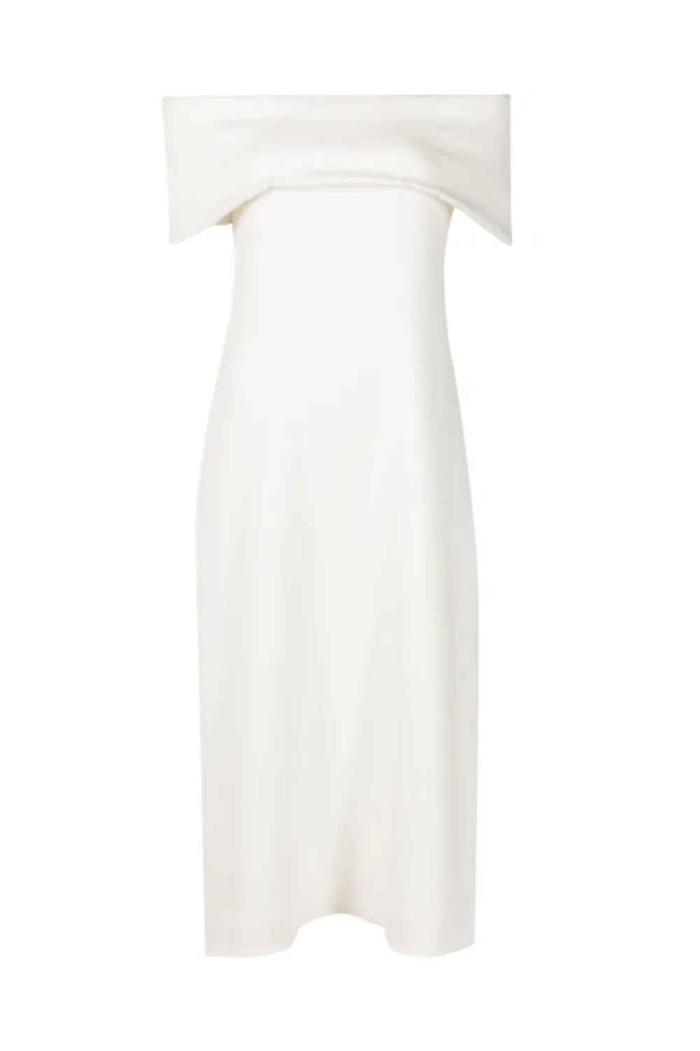 Glória Coelho - Vestido Midi Ombro a Ombro Malha V2188 Off White