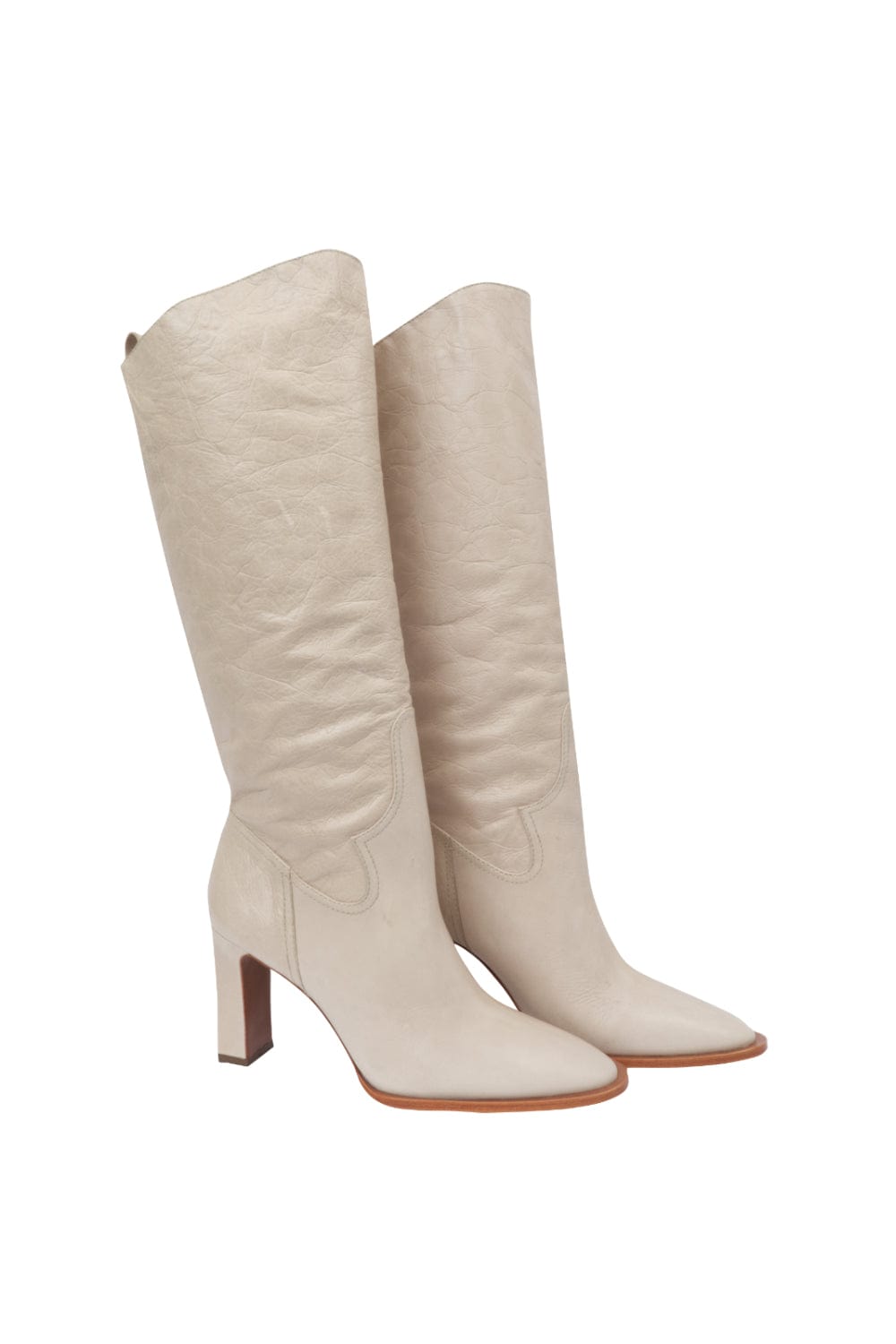 Vicenza - Bota Cano Alto leather Risco Fog Off White