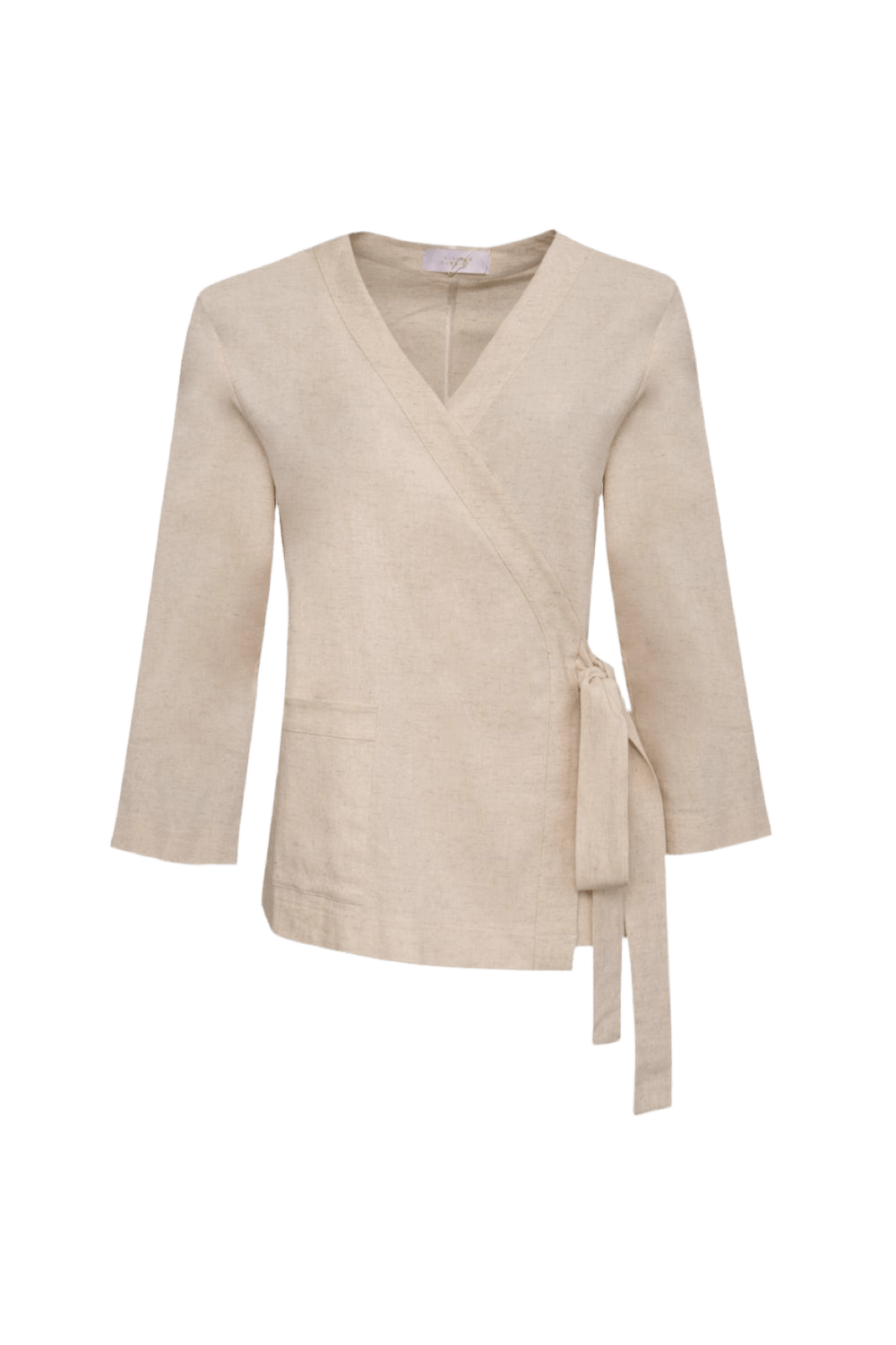 Viviane Furrier - Blusa Manga Longa Kimono Decote V Bege
