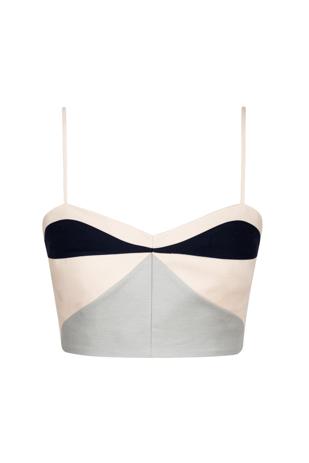 Coven - Blusa Cropped Sem Manga Patchwork Geométrico