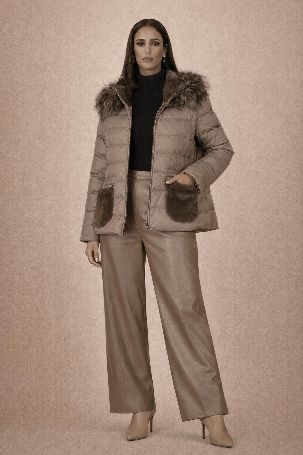 Lou Andrea - Casaco com Capuz Bege