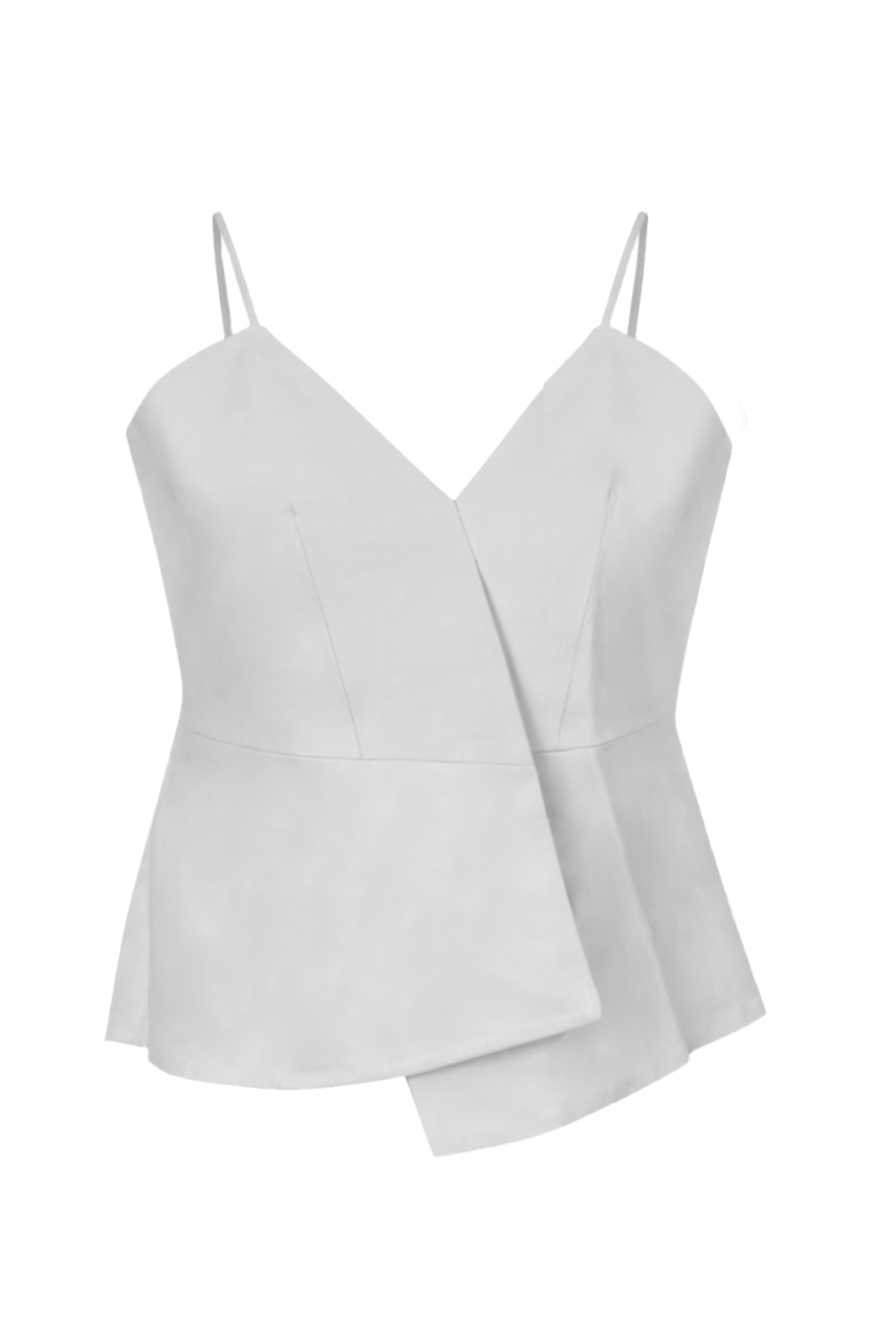 Lamarque - Blusa Alça Fina Assimétrica Couro Erika Branco