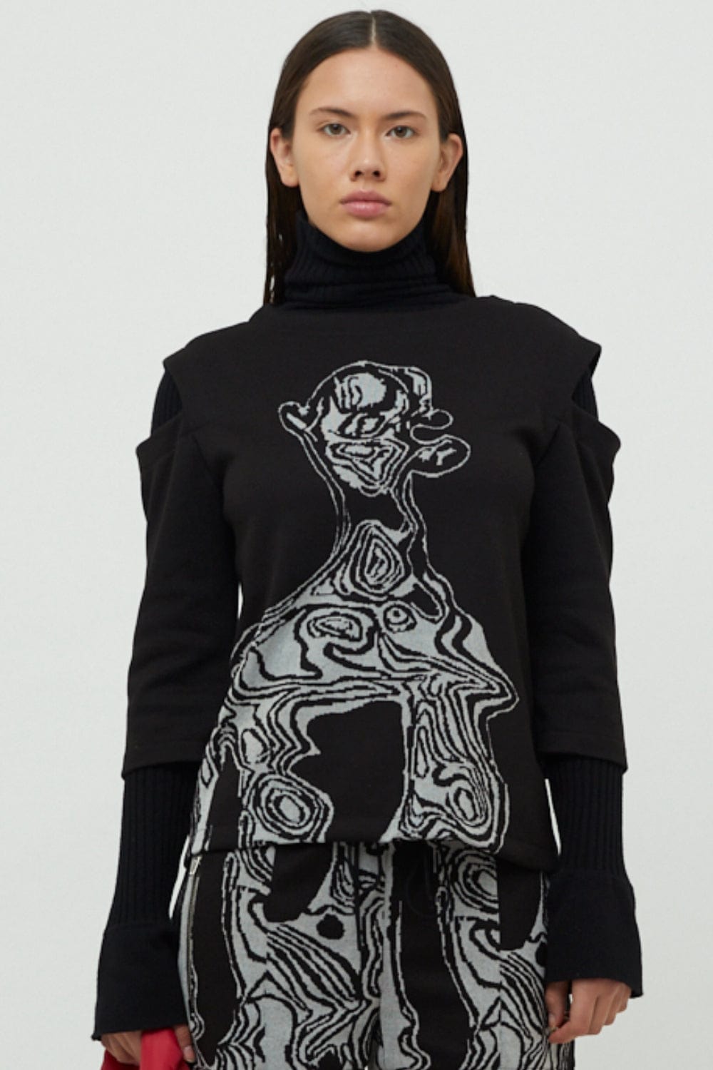 Glória Coelho - Blusa Manga Longa Montaria 1994 Preto