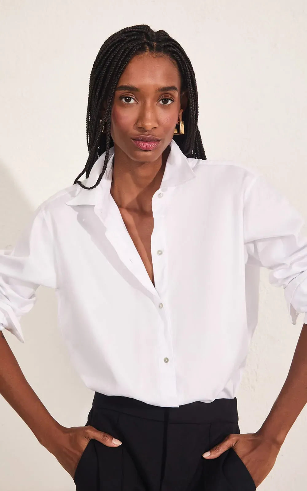 Lenny Niemeyer - Camisa Manga Longa Clássica Confort Branco