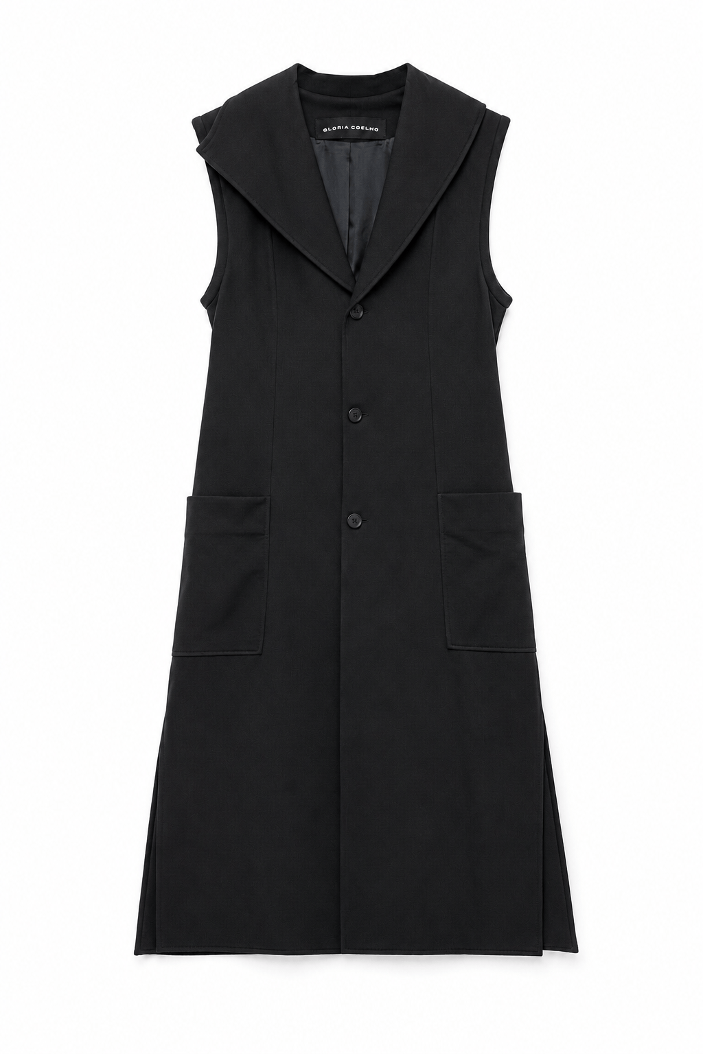 Glória Coelho - Colete Alongado Gabardine 0628 Preto