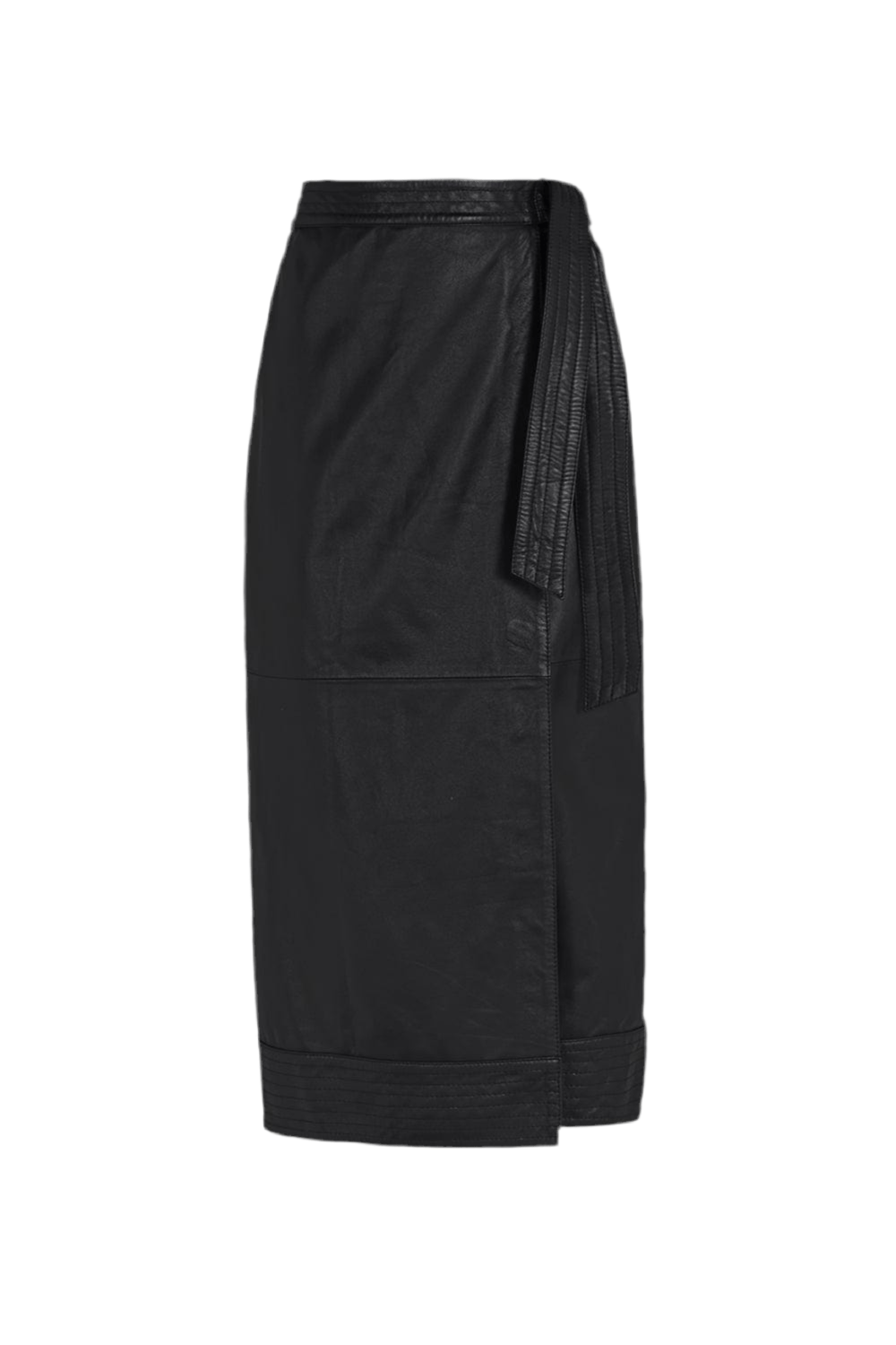 Madre Reina - Saia Midi Mariana Couro Preto