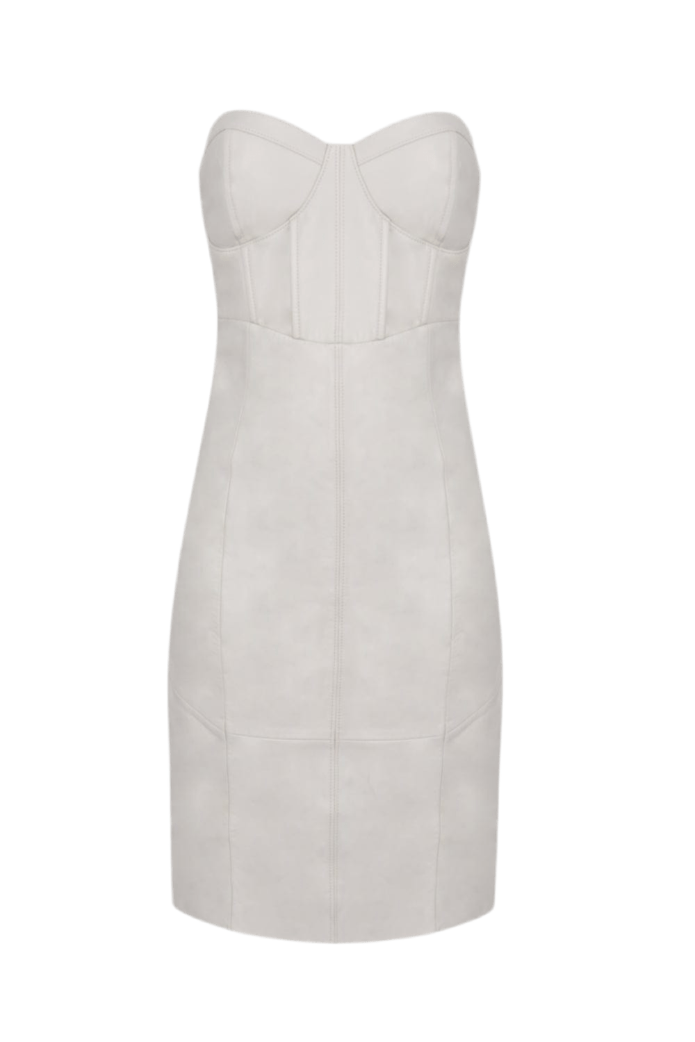 Lamarque - Vestido Midi sem Alça Couro Brynne Gelo