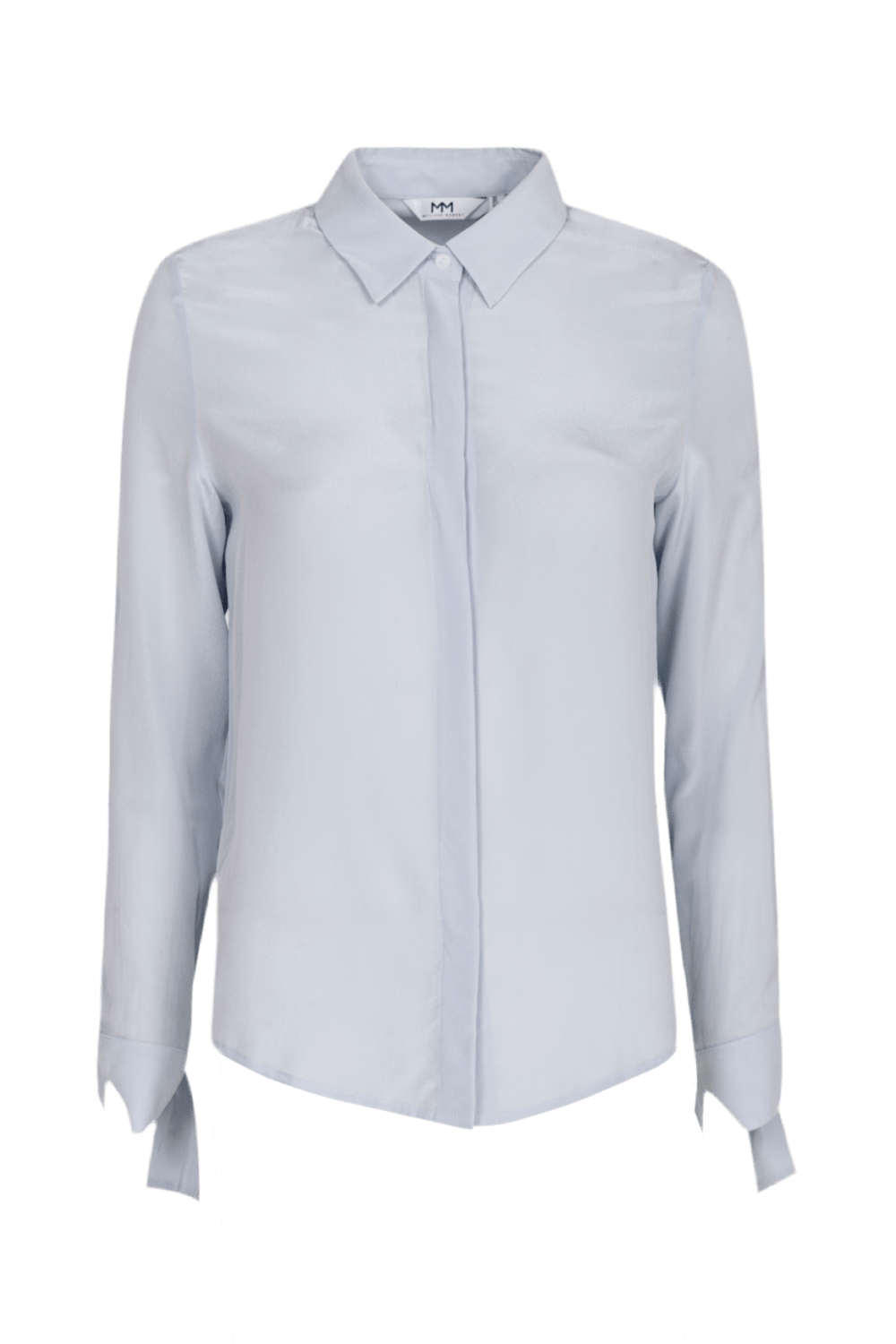 Meilleur Moment - Camisa Manga Longa de Seda Azul Claro