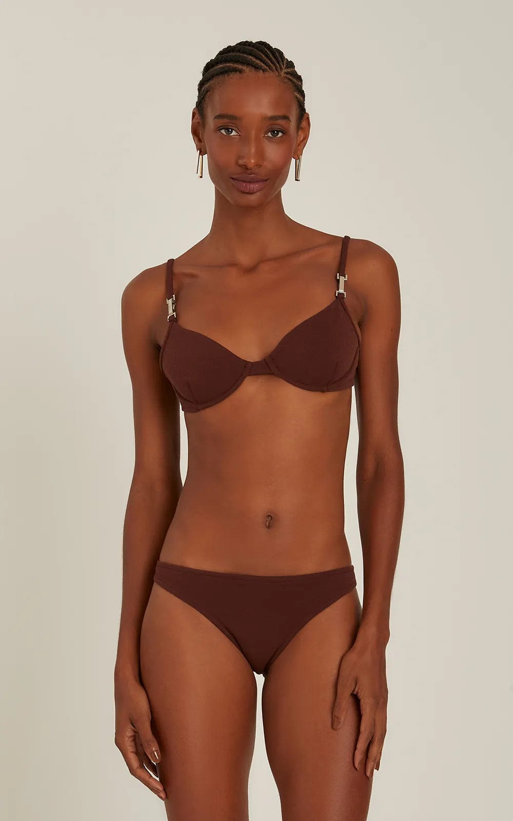 Lenny Niemeyer - Calça Básica Midi Marrom Café