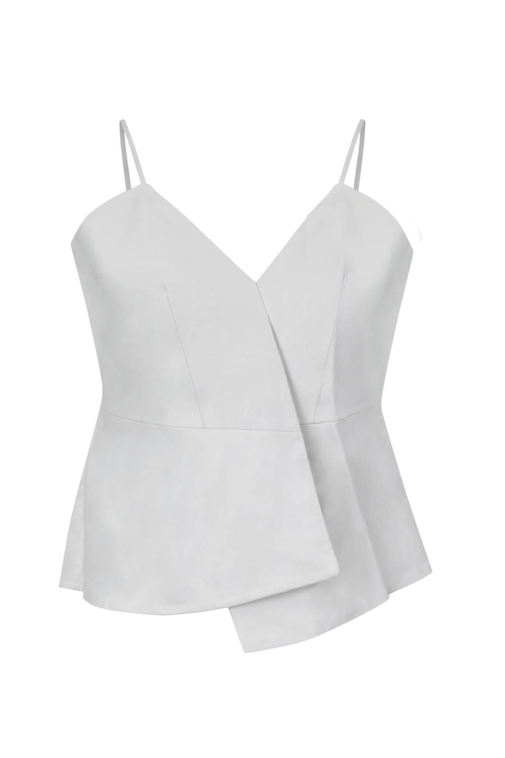 Lamarque - Blusa Alça Fina Assimétrica Couro Erika Branco