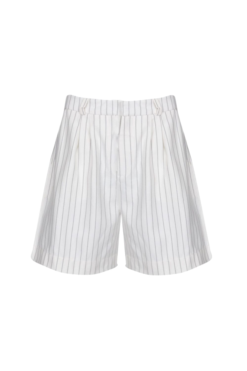 Viviane Furrier - Bermuda Alfaiataria com Pregas Risca de Giz Preto