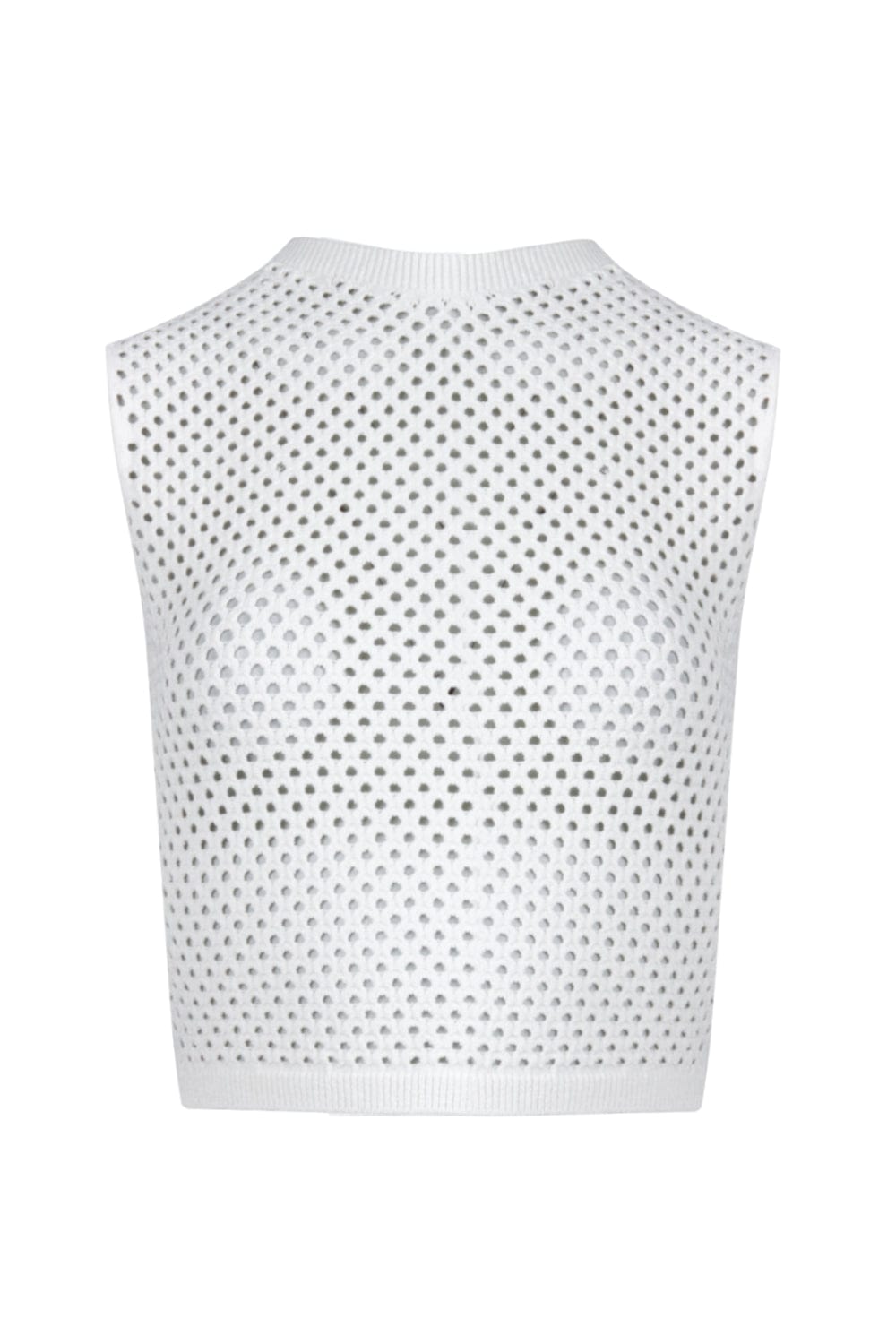 Viviane Furrier - Blusa Sem Manga com Furos Off White