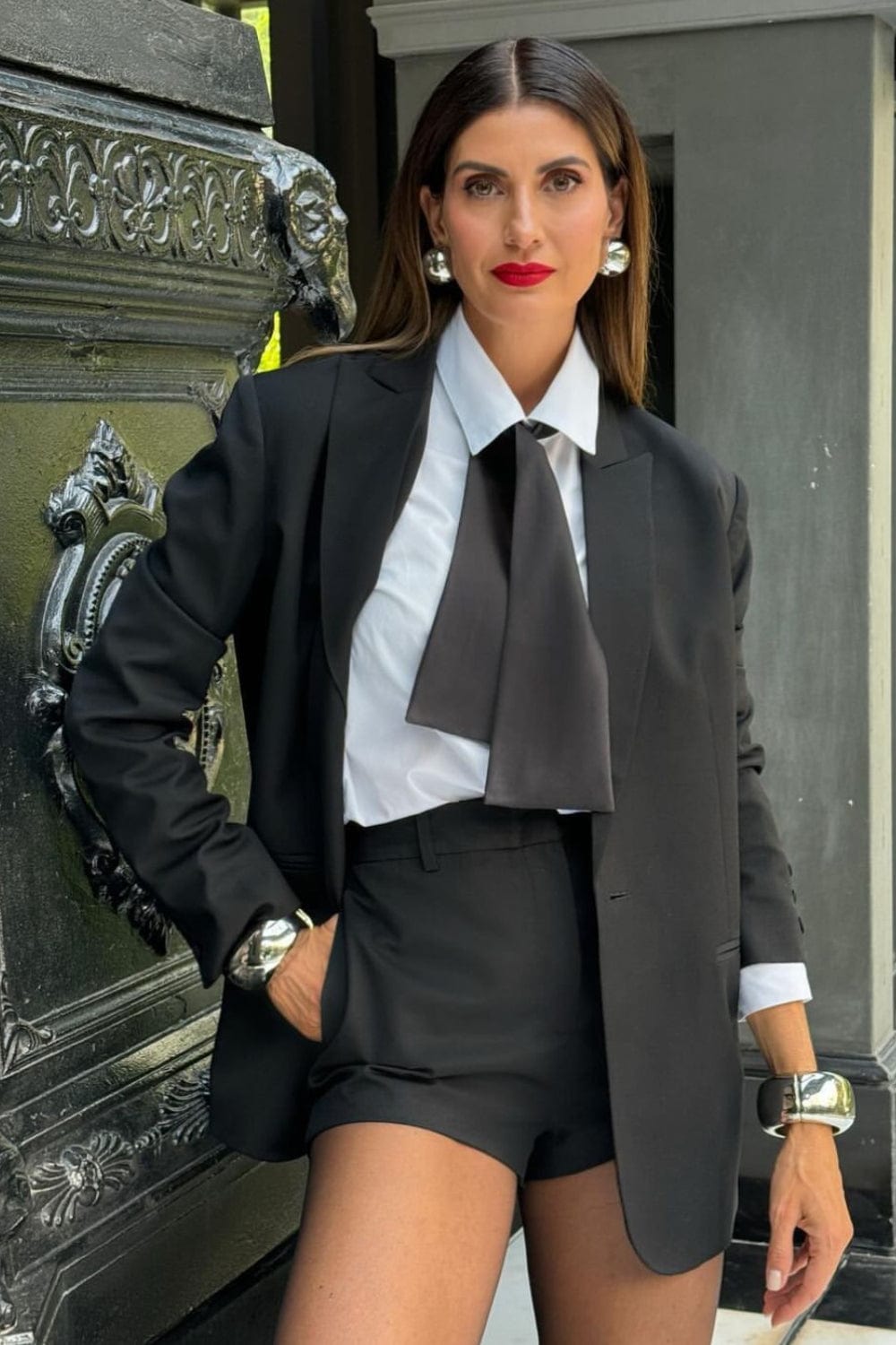 Glória Coelho - Gravata Smoking Thai de Mello Preto