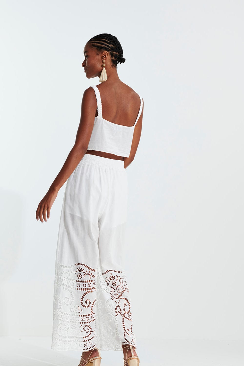 L'Cecci - Calça Pantacourt Laise Off White