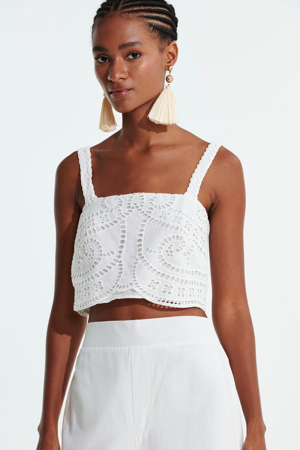 L'Cecci - Blusa Cropped Laise Off White