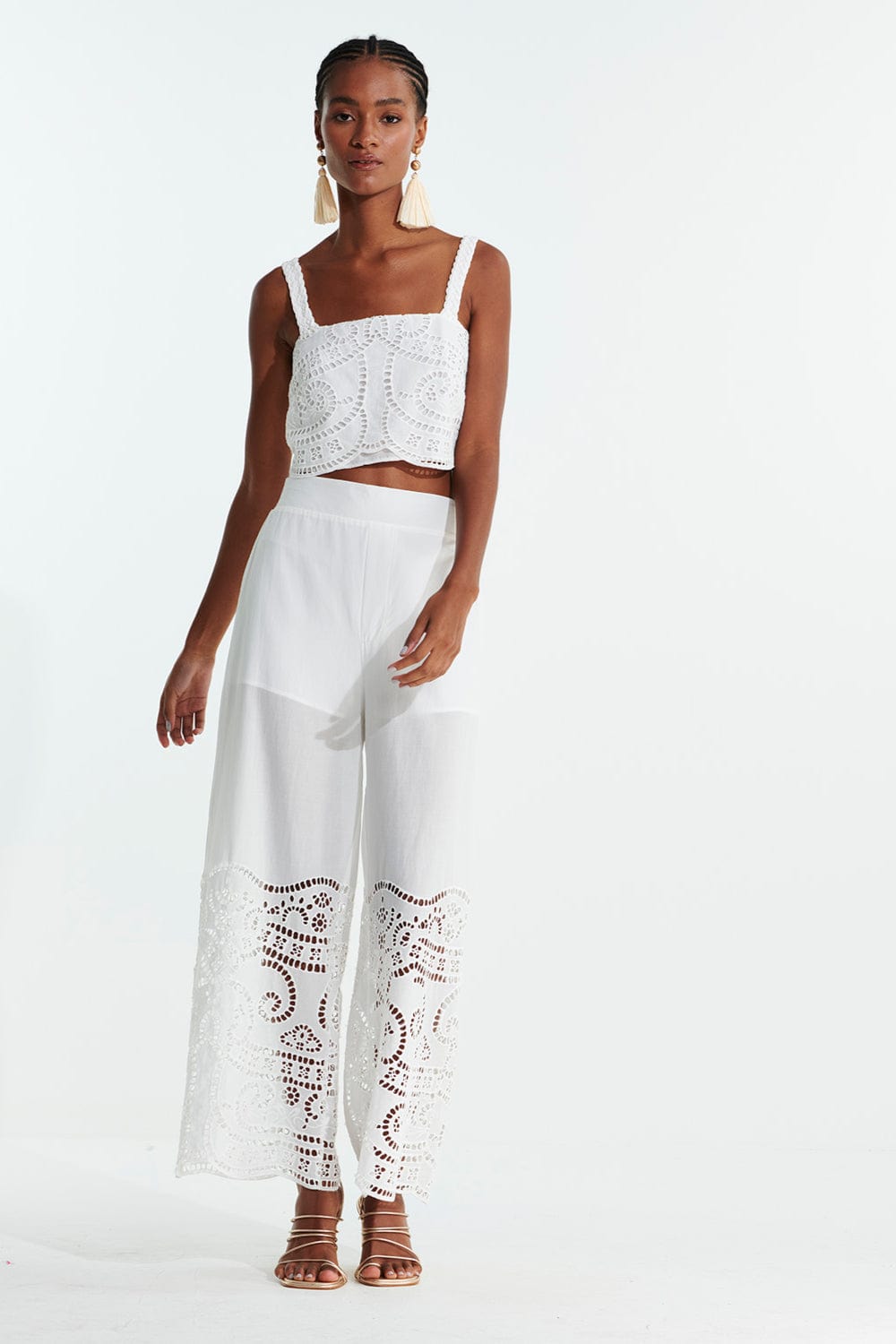 L'Cecci - Blusa Cropped Laise Off White