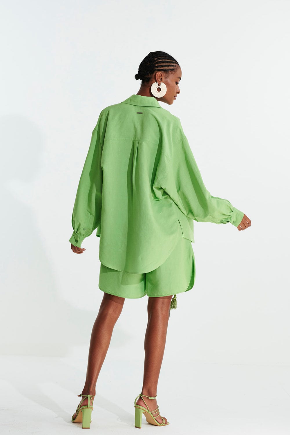 L'Cecci - Camisa Manga Longa Viscolinho Verde