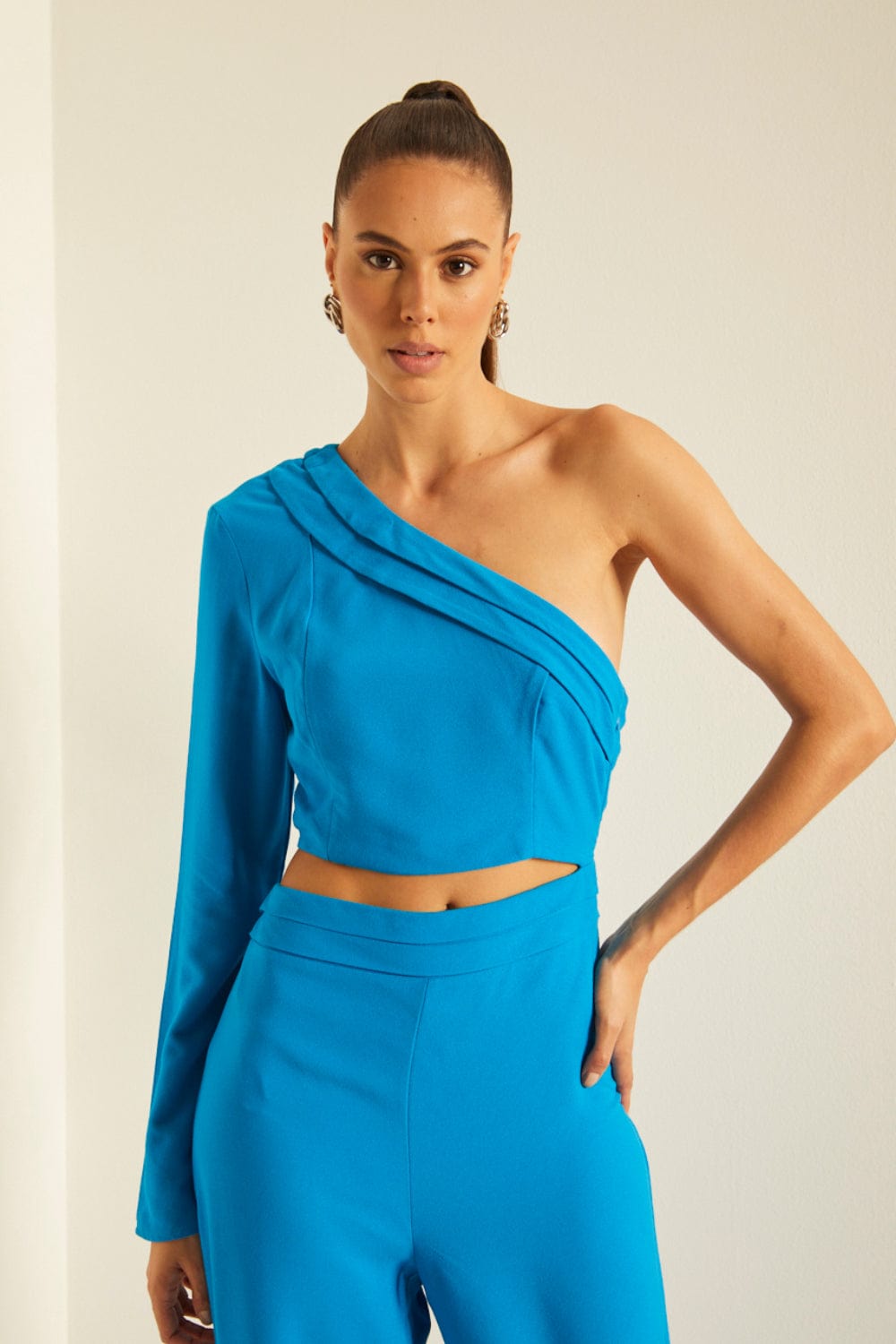 L'Cecci - Macacão Um Ombro Só Azul